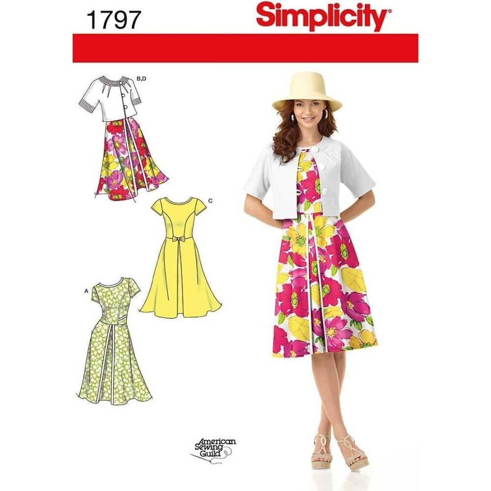 Simplicity Sewing Pattern 1797 Dress Jacket Misses Size 6-14